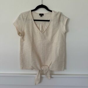 Anthropologie Textured Cream Tee